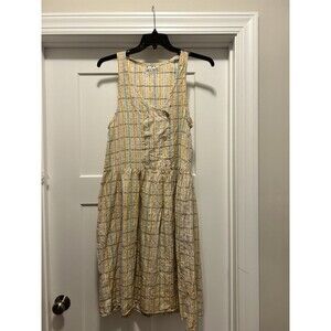 Vintage 90’s Jukebox Drop Waist Plaid Double Breasted Plaid Cotton Dress Nepal